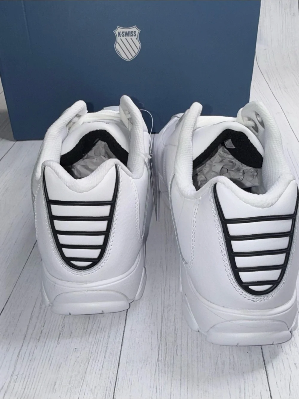 K Swiss ST329 CMF Men’s Tennis Shoes White Silver Size 12 03426